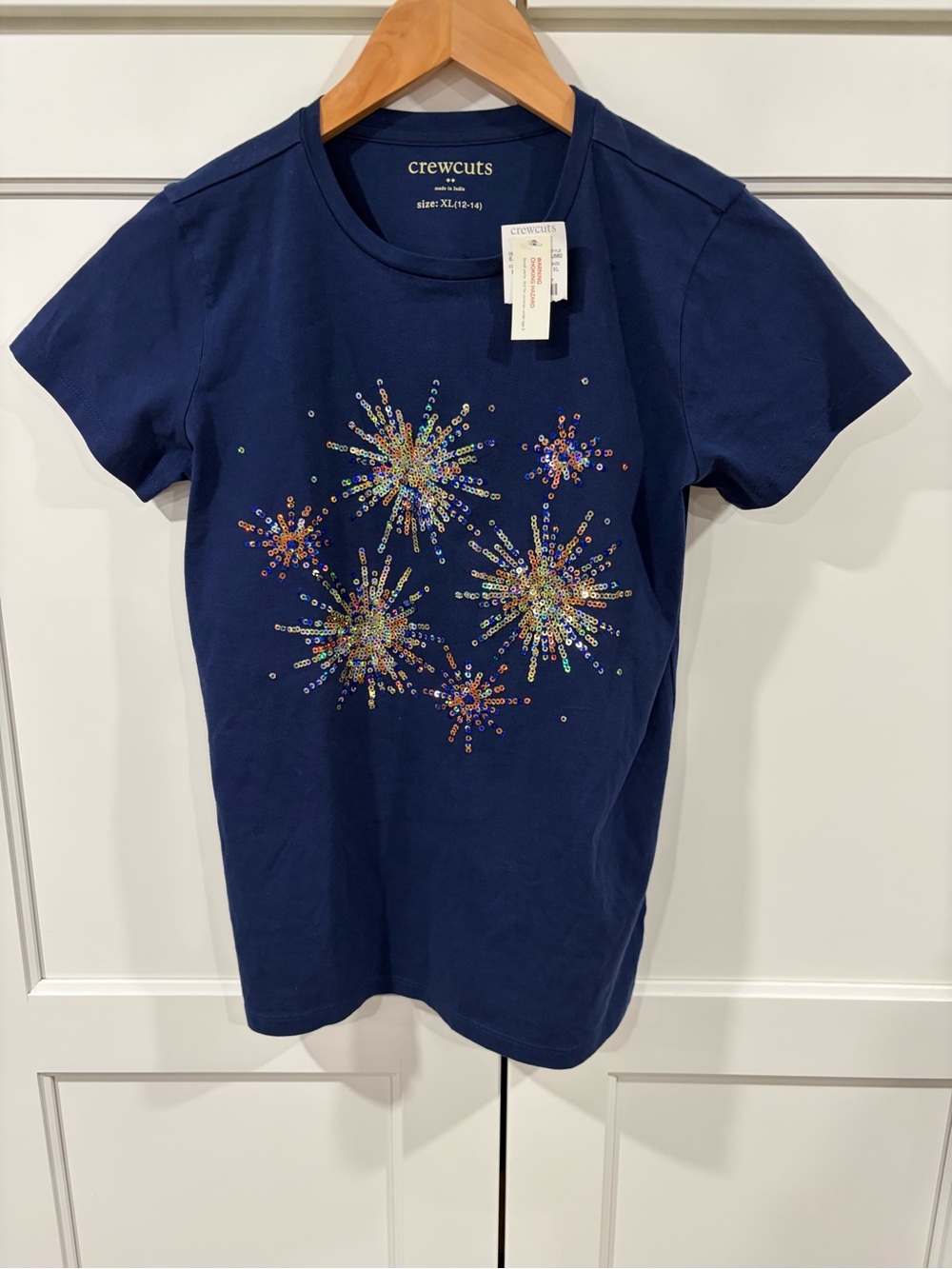 Crewcuts Navy Sequin Firework Tee